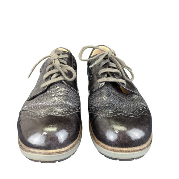 Finn Comfort Asiago Oxfords Wingtip Derby Shoes UK 7.5 US Womens 10 Black Brogue - Picture 3 of 7